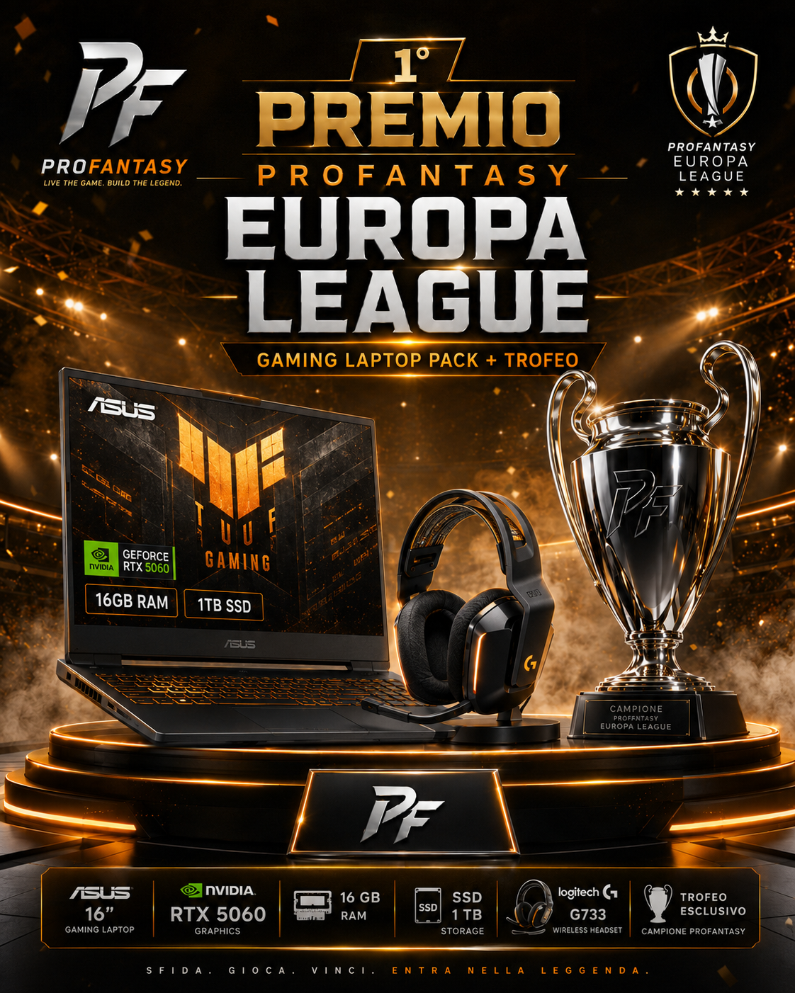 Gaming Laptop Pack, primo premio Europa League
